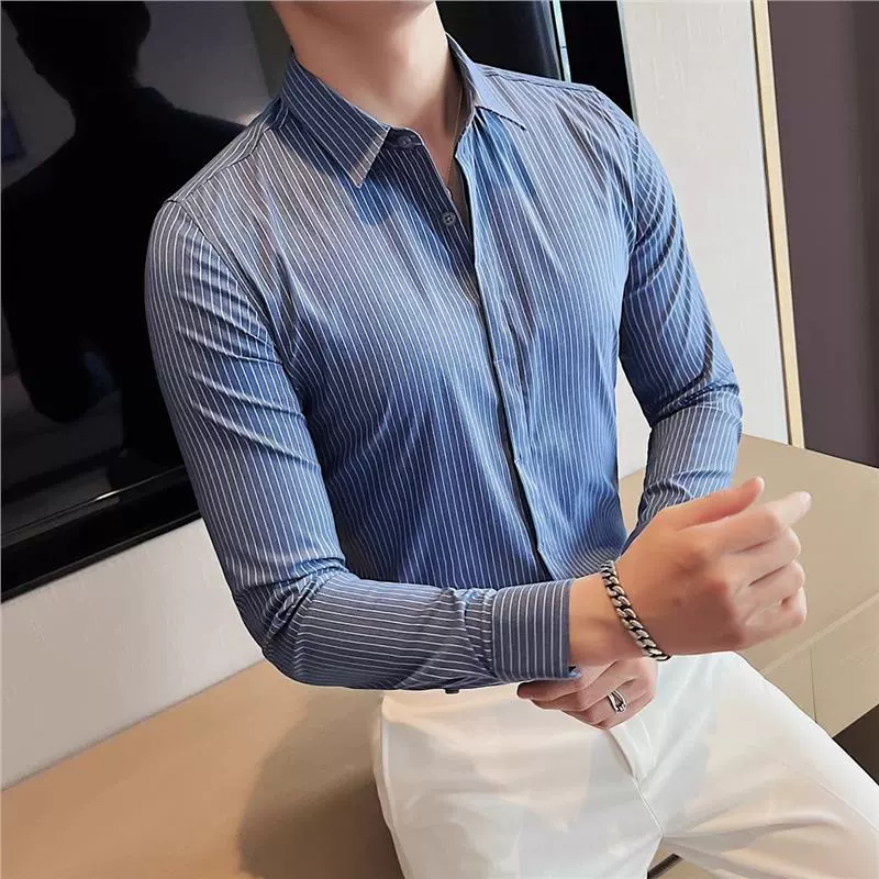 Безымянная Slim Fit рубашка - Английский/британский стиль отдыха, высококачественная классическая сорочка