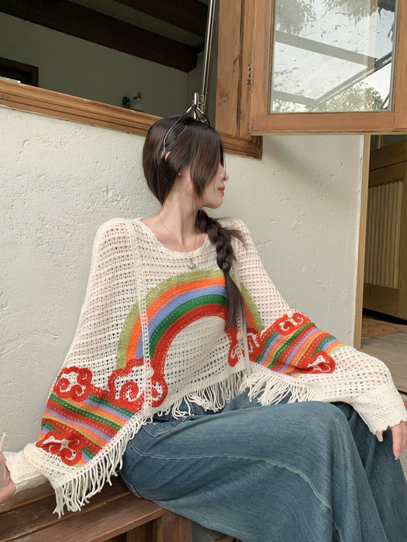 Women's Knit Striped Colorblock Pullover Sweater - Image 2