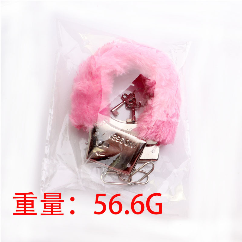 Plush Couple’s Bed Restraint Set with Metal Handcuffs and Straps — detail image 11