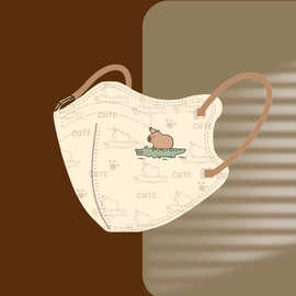 成人口罩卡皮巴拉4D立体带鼻梁条KN95口罩独立装批发跨境