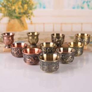 High-grade Bronze Kung Fu Tea Set Tea Cup Chinese Wedding Banquet Wine Set Dragon and Phoenix Tea Set Business Gifts Factory Outlet