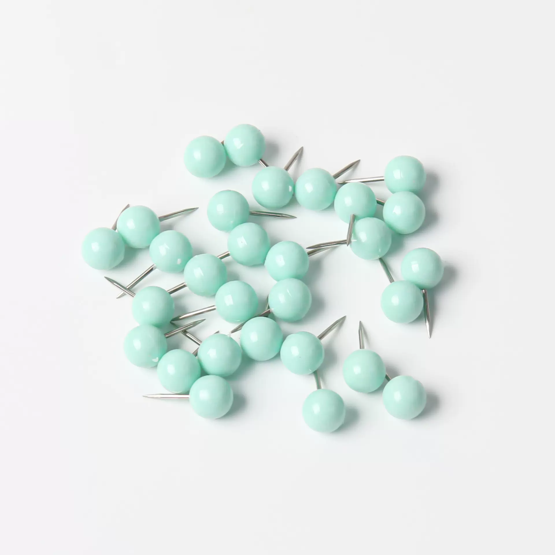 厂家直供散装薄荷绿金属塑料大头针软木板地图钉固定办公圆球圆钉