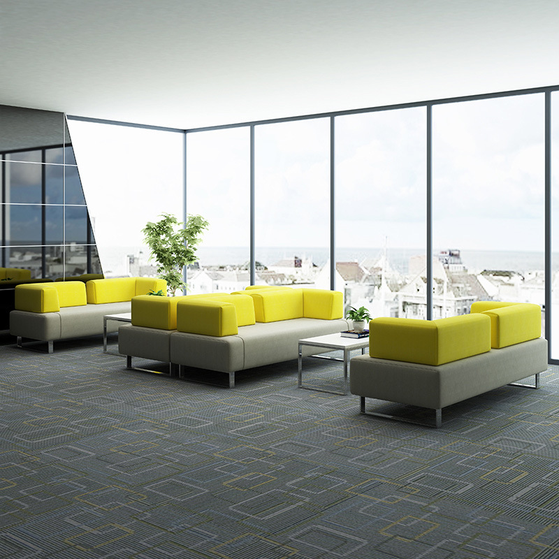 Sofá de oficina casual combinación de mesa de té sala de estar sala de recepción sala de estar sofá de cuero combinación de sofá de tres personas