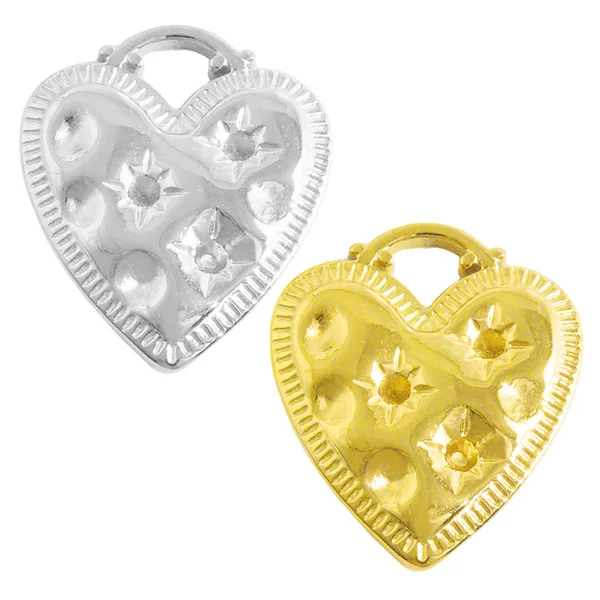 304 Stainless Steel European and American Ins-Style Heart Pendant, Heart-Shaped Accessory for Inlaying, Necklace, Bracelet, Jewelry Parts