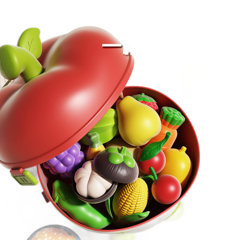 Juguetes de cocina transfronterizos amazonas simulación de frutas y verduras cortadas peladas de durian juguetes de barril