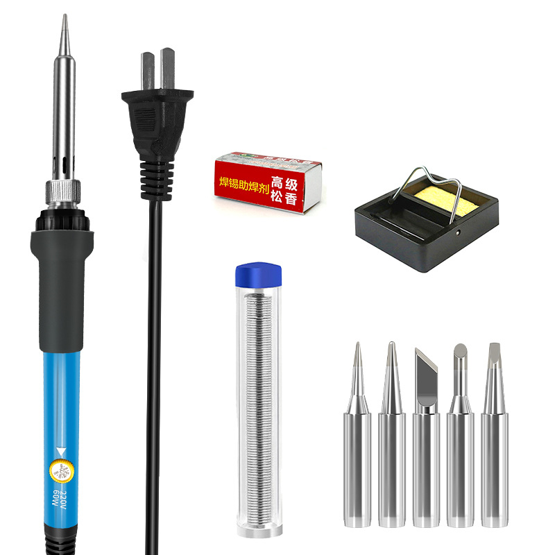60W内热式调温电烙铁家用电子焊接维修工具英规烙铁套装厂家直销