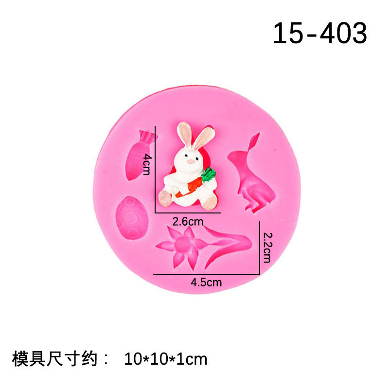 Conejo de dibujos animados zanahoria flor silicona molde creativo fondant cake decoración accesorios arcilla suave cerámica herramienta