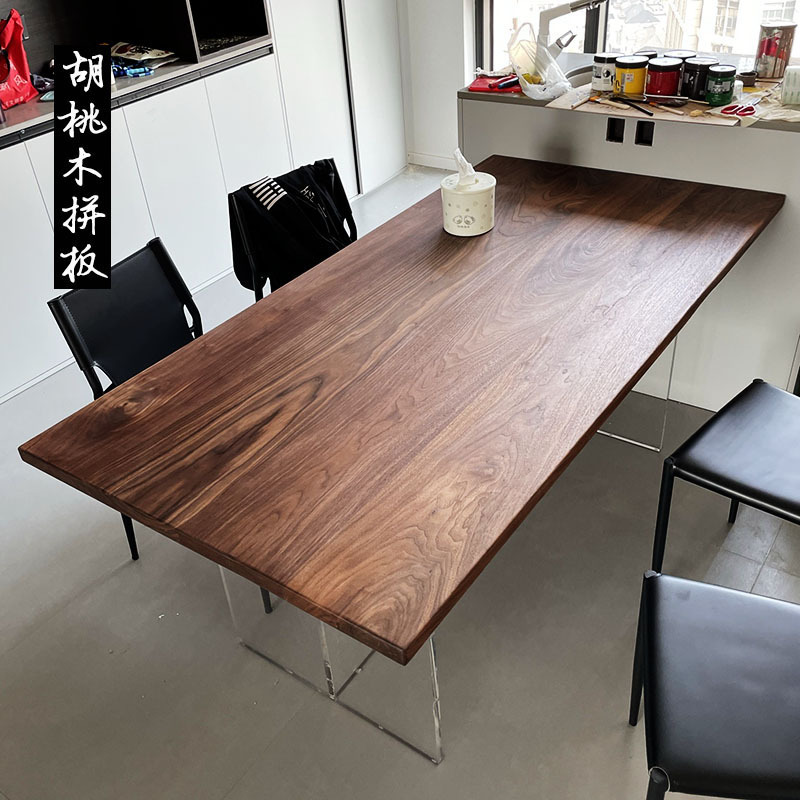 無垢材テーブル板 無垢材板材 北米産ブラックウォールナット材板 昇降式テーブル板 家具 原木ダイニングテーブル デスク ニレ材|undefined