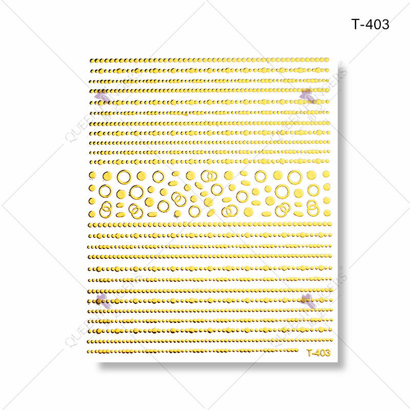 Dedo bowknot diamante bronceado DIY pasta de uñas gato línea geométrica buey Año Nuevo serie manicura pegatinas