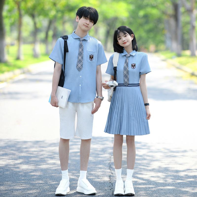 Summer Academy Style Jk Uniform Shirt Set for Middle and High School Students Graduation Class Uniform Student Stage Performance Outfit Summer Academy Style Jk Uniform Shirt Set for Middle and High School Students Graduation Class Uniform Student Stage Performance Outfit