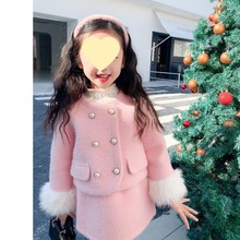 冬装小香风套装裙时髦2025套装女童新款洋气两件套儿童女孩水貂绒