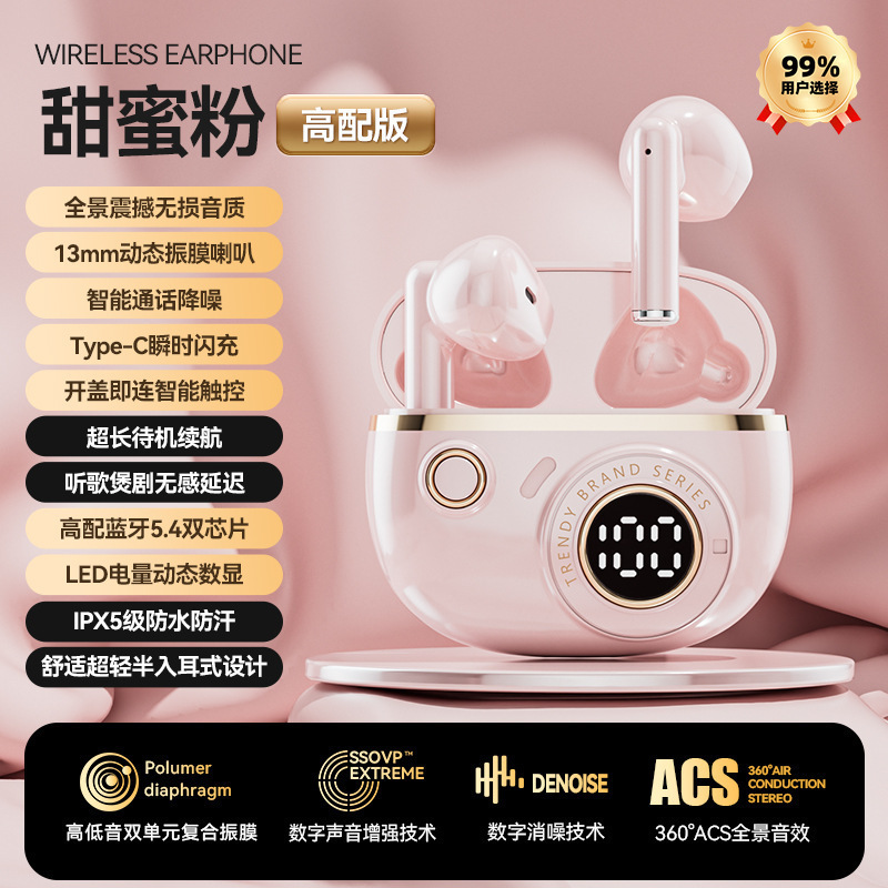 J08C跨境2025新款无线蓝牙耳机超长续航便携私模通用半入耳式运动|undefined