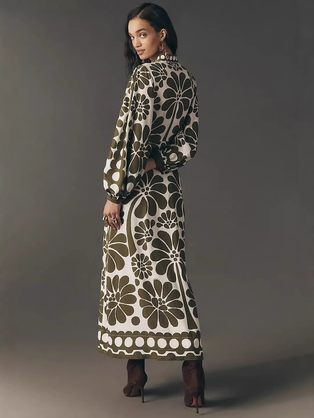 Women's Clothing Elegant Bohemian Printed Shirt Dress Long Sleeved Women's Clothing For Formal & Casual For Women_ecoleips.com