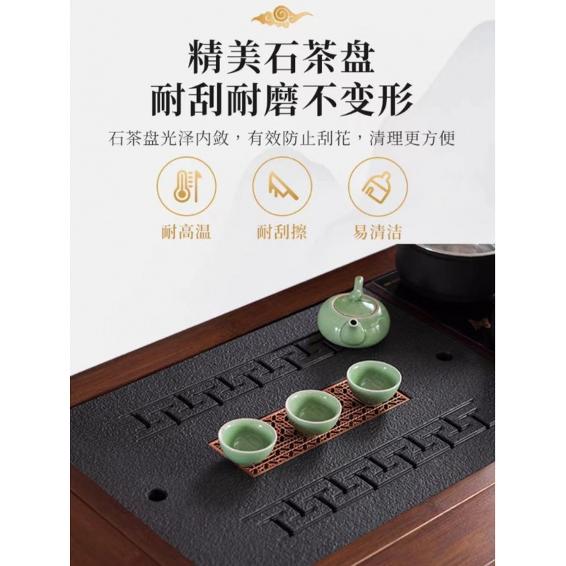 Mesa de té de oficina de balcón pequeña mesa y silla doméstica combinación de hervidor de agua en un conjunto completo de madera maciza nuevo estilo chino batería húmeda