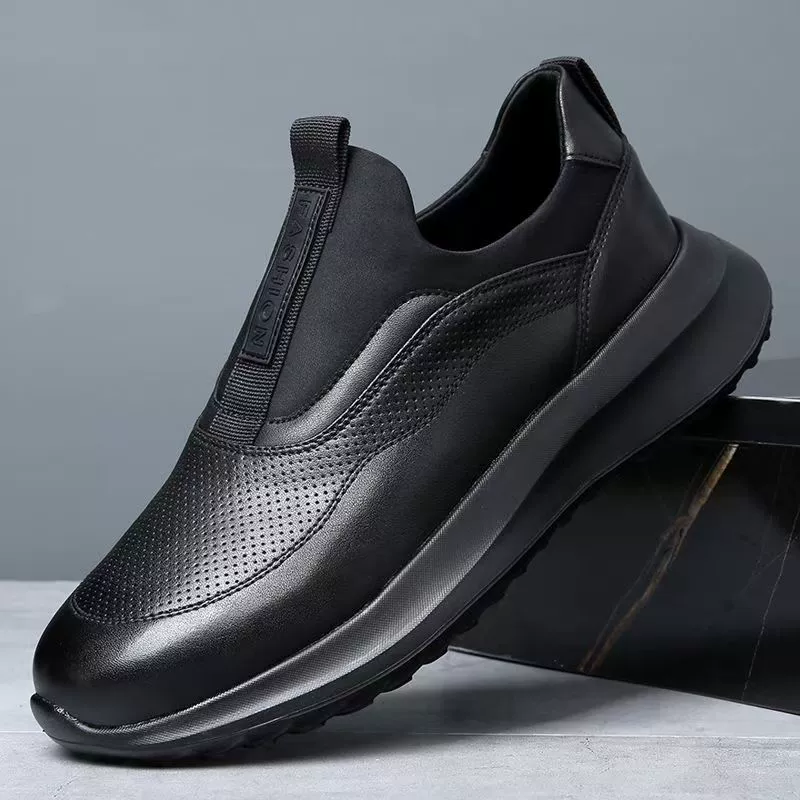 39-45 мужская обувь четыре сезона кожаные супер легкие мягкие кроссовки с низкой круглой головкой легкие повседневные кожаные туфли