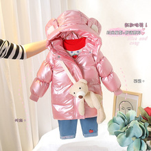 儿童棉服中长款中小童宝宝婴儿棉衣女童加厚棉袄外套一件代发