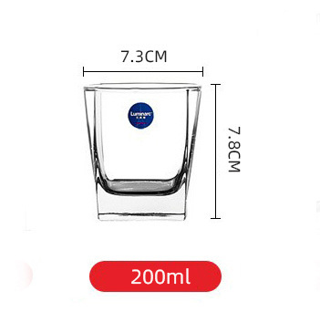 Copa cuadrada de vidrio lemeiya hogar engrosada taza de té taza de agua de vidrio reforzado conjunto taza de beber transparente