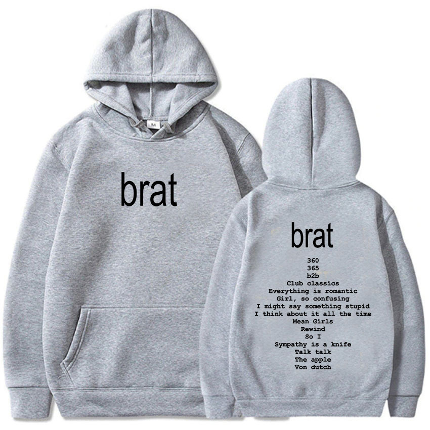 2024 Album Brat Graphic Printing Sudaderas Charli XCX Singer