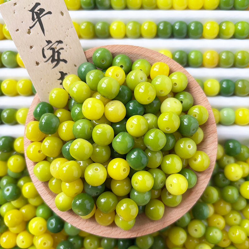 白玉菩提根散珠小柑橘苹果圆diy手饰手串配件文玩手链串珠批发