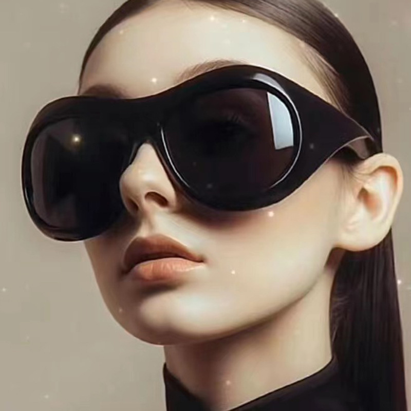 Extra Large Cross-Border Future Technology Sunglasses Y2K Large Frame Cycling Sunglasses European and American Trendyy Sports Sunglasses