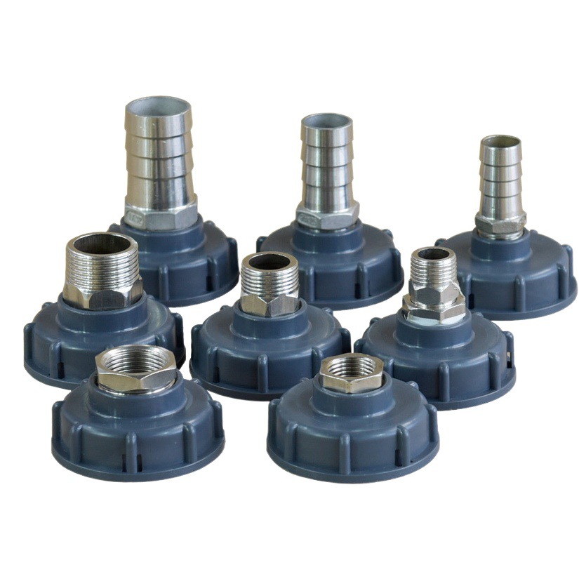 IBC tonelada barril válvula reductora 304 conector de acero inoxidable 4 puntos/6 puntos/1 pulgadas cable externo interno adaptador de manguera