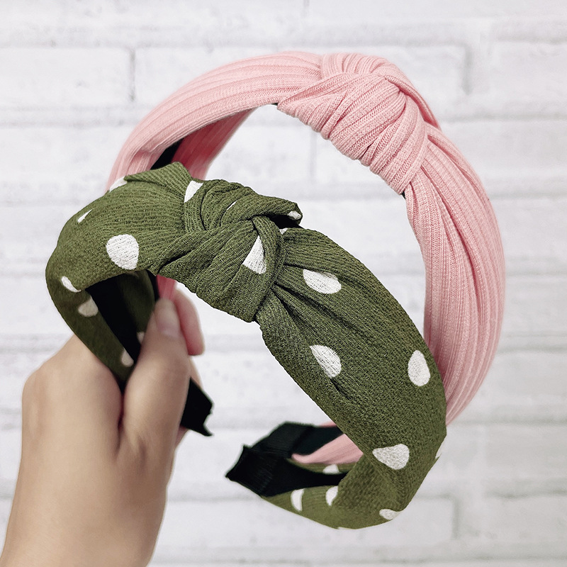 Korean version wide edge bow cross band adults, simple face washing hair clip for women, knot new headwear_voghion.com