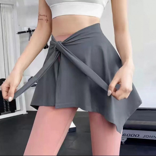 Yoga Pants Anti-Embarrassment Outerwear Butt Curtain Women's Anti-Slip Cover Skirt Fitness Running One-Piece Outer Cover Skirt