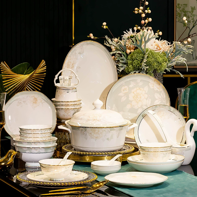 Набор посуды из Jingdezhen для домашнего использования, новый китайский стиль 2025 года, премиум-класс, красивый набор посуды