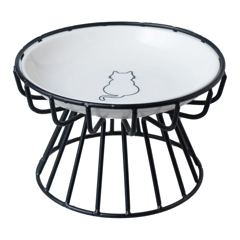 Tacos de comida para gatos de cerámica de pies altos para mascotas personalizados, bocadillos enlatados, platos de barro cervical, Amazon transfronterizo