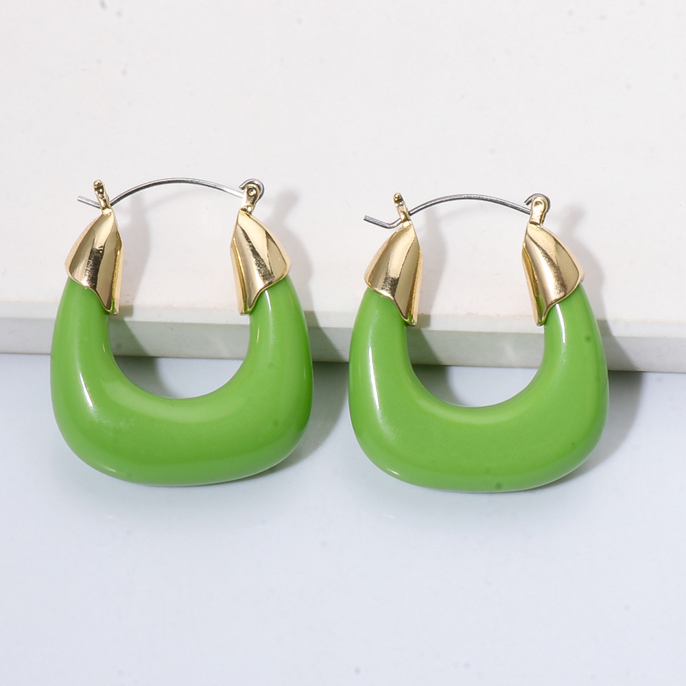 Exaggerated Transparent Resin U-shaped Earrings display picture 12