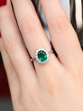 祖母绿宝石戒指戴安娜凯特王妃同款时尚轻奢感指环送女友闺蜜礼物