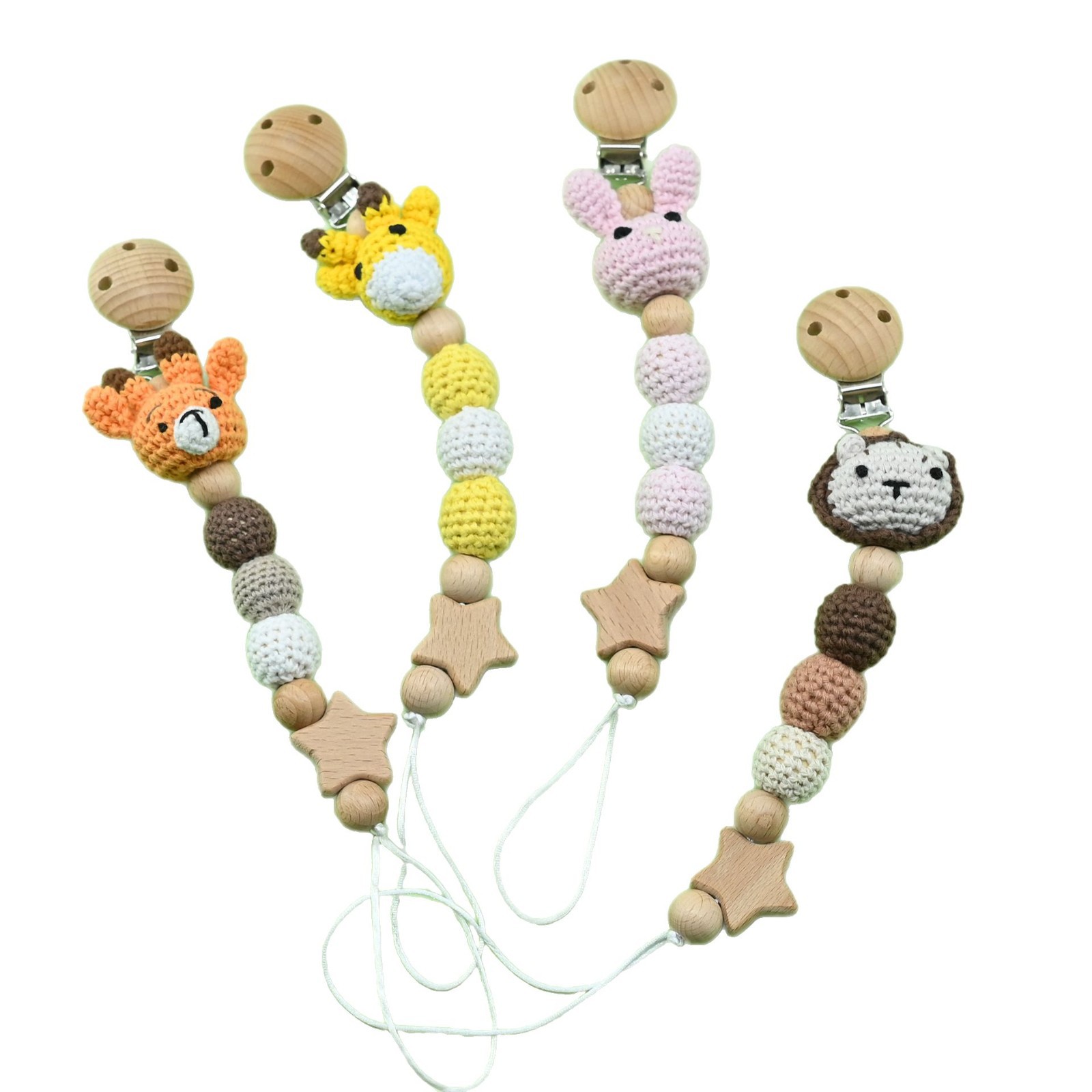 Cadena anti-caída de ganchillo Cadena de mordedor para bebés Palo molar para bebés Juguete Cuerda anti-pérdida Pegamento para morderse Cadena de chupete para bebés