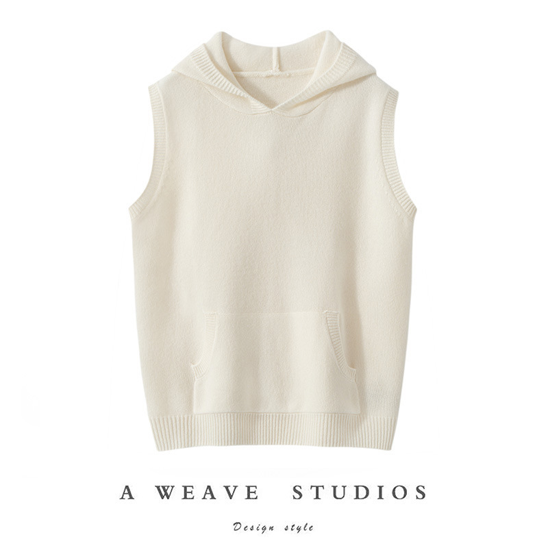 Autumn and Winter New Style Comfortable, Fashionable and Versatile Women's Hooded Knitted Sleeveless Vest Autumn and Winter New Style Comfortable, Fashionable and Versatile Women's Hooded Knitted Sleeveless Vest