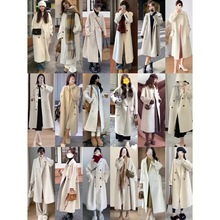 毛呢外套呢子大衣女秋冬新款加绒加厚赫本风中长款小个子女装批发