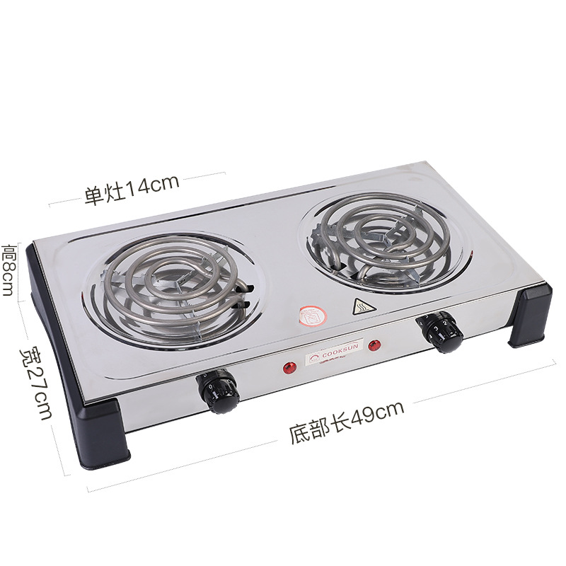 Estufas eléctricas multifuncionales de cocina de doble cabeza 1000w de doble cabeza de control de temperatura de doble estufa eléctrica decoctora de medicina