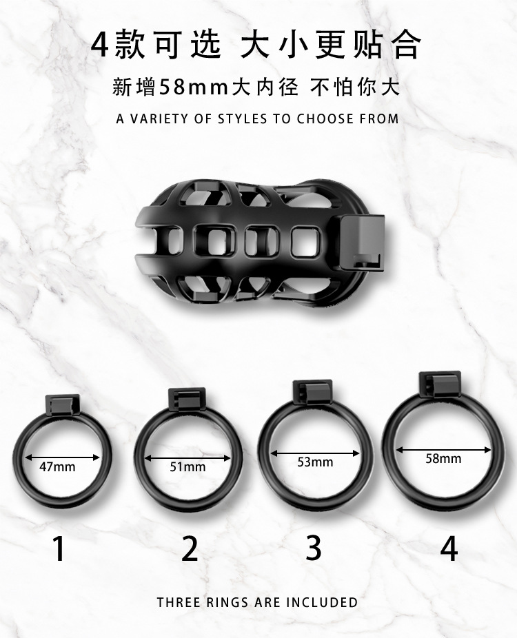 Chastity Lock Device in ABS with Manual Control and Storage Pouch — detail image 3