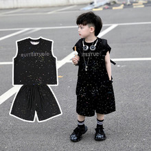 男童满钻无袖套装夏装小儿童帅气潮款痞帅两件套中小童洋气男孩酷