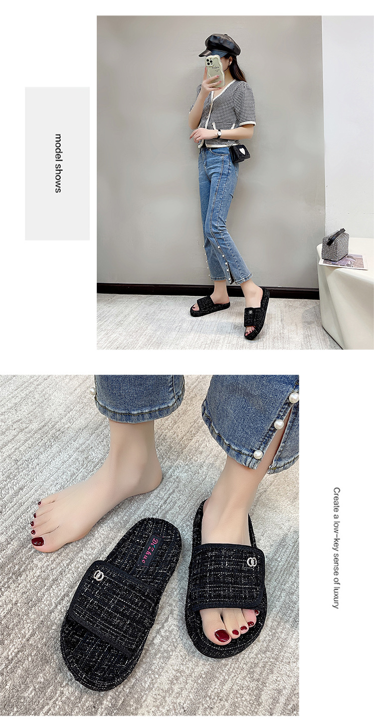 Women's Thick-soled Casual Velcro Slippers For Summer Wear_voghion.com
