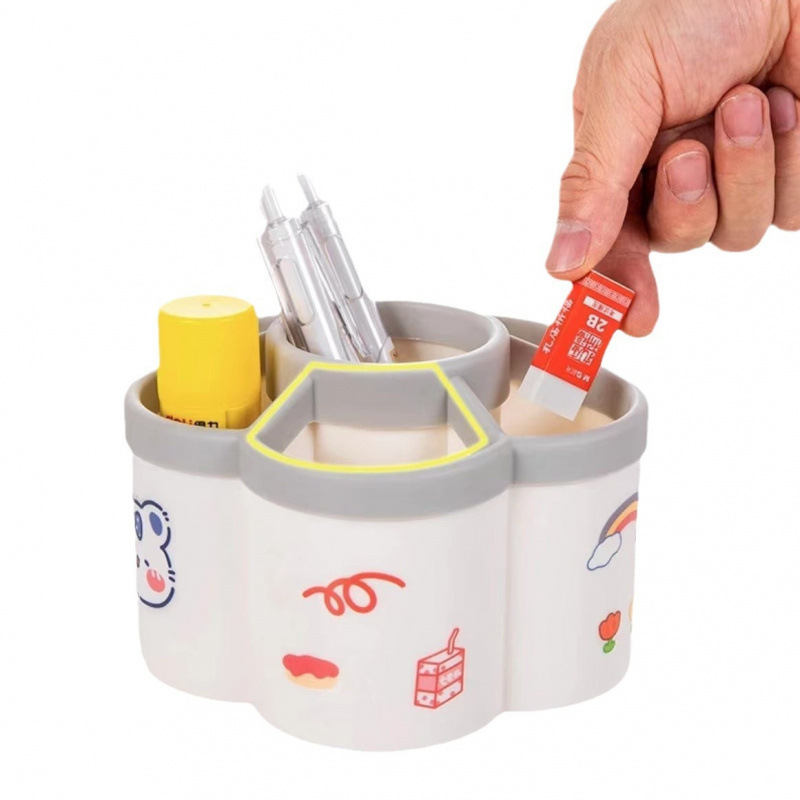 360도 회전 펜홀더 보관함 초등학생 사무실 데스크탑 펜홀더 어린이 창의적 패션 귀여운 제조업체