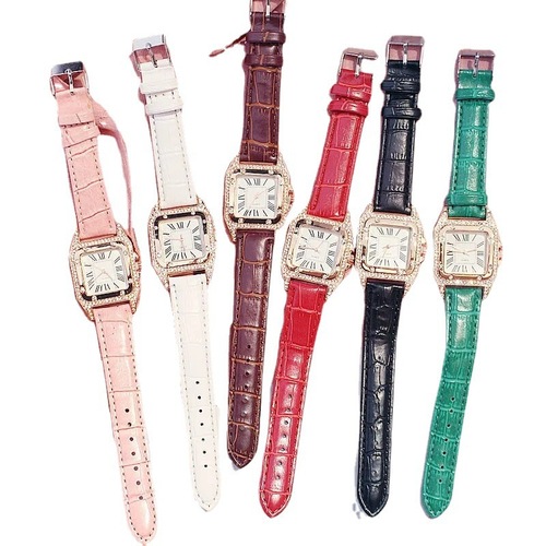 Internet celebrity same style women's watch trendy square case women's quartz watch square diamond belt small square watch set watch