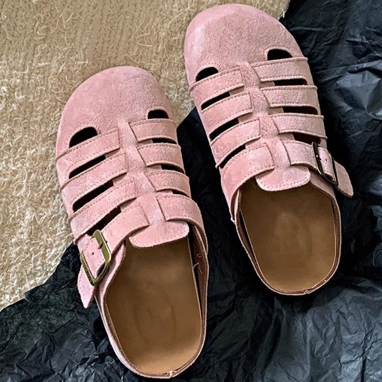 Zapatos de jaula de cerdo Bocken mujeres 2026 con un pie de calzado hueco con cabeza de bolsa de medio zapatillas de moda de alta calidad