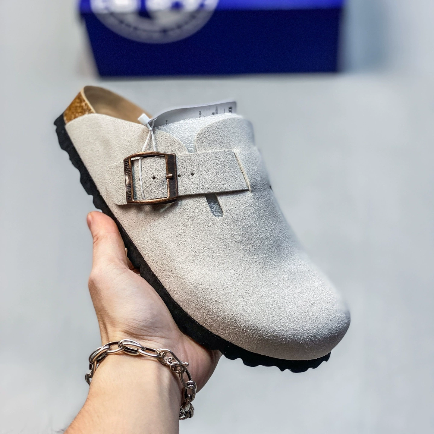Высококачественные полуподкованные сандалии BK London серии Birkenstock для мужчин и женщин, однотонная пробковая толстая подошва нескользящая универсальная повседневная обувь