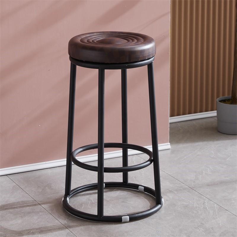 Extra Thick Three-Ring High Stool Bar High Stool Adult Home Chair Counter Light Luxury Arcade City Elevated Round Stool