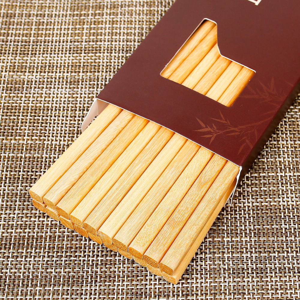 Palillos de madera de ala de pollo al por mayor 25cm para el hogar Palillos de madera maciza 10 pares en caja sin pintura, sin cera, antideslizante, LOGOTIPO tallado