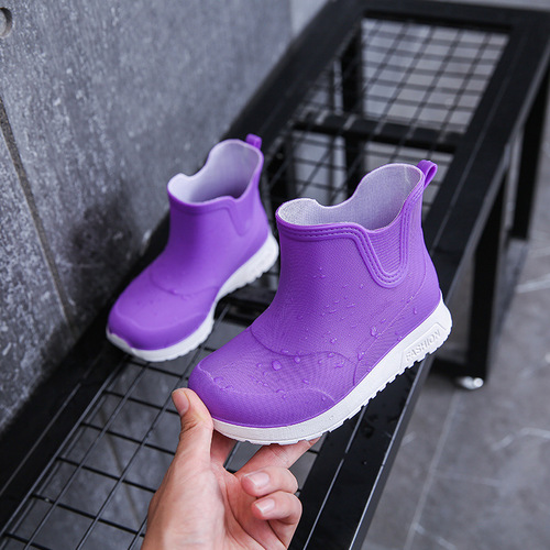 Japanese fashion children's rain boots for men and women, non-slip thick-soled wear-resistant rain boots for rainy days, waterproof shoes, water boots and overshoes