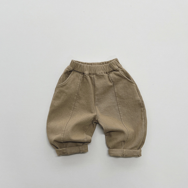 Pantalones de lana para niños invierno versátil simple nuevo estilo coreano estilo japonés pantalones casuales de lana delgada para niños y niñas bebé moda