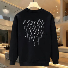 100-300斤胖哥哥肥佬加肥加大码秋冬加绒加厚长袖t恤男保暖卫衣男