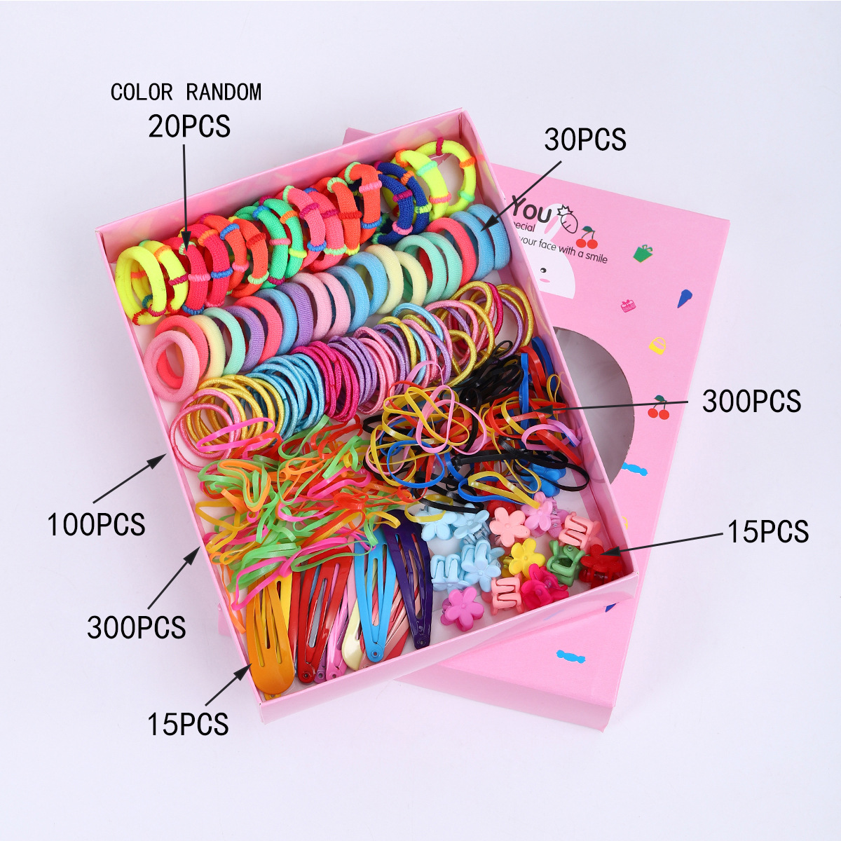 Joyas infantiles nuevas tarjetas de cabello princesa cabello cuerda de cabello bebé caja de regalo para niñas clip de borde coreano conjunto de joyería para el cabello