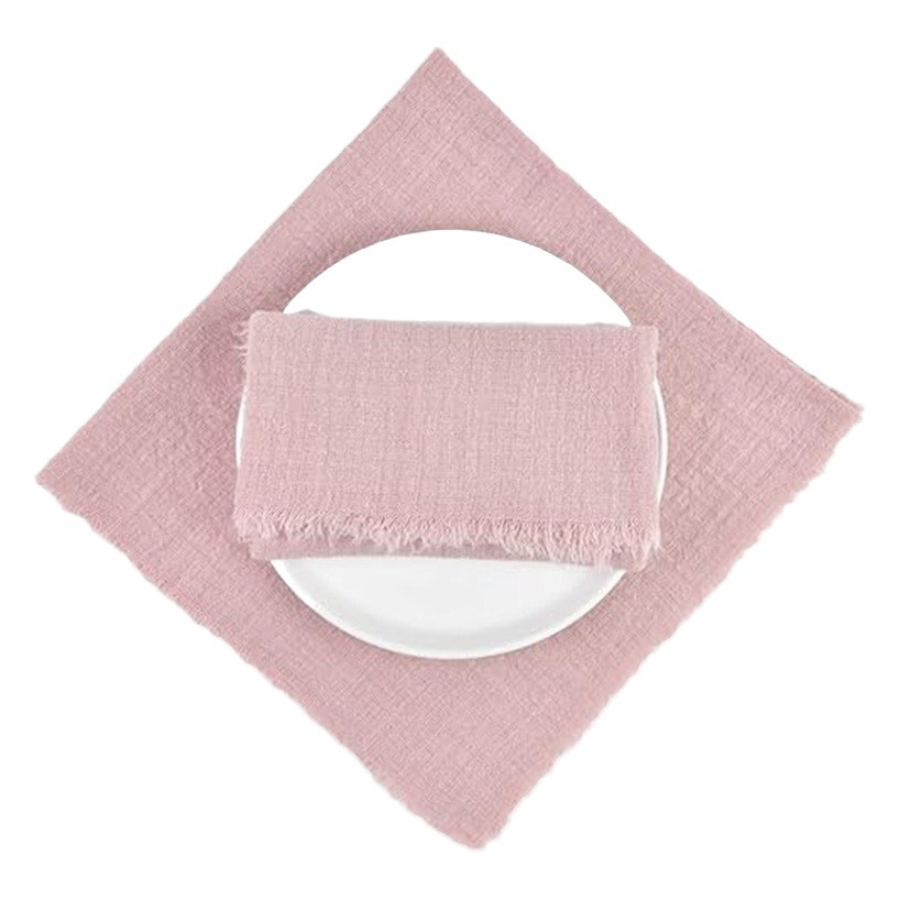 Amazon washed cotton and linen tassel frayed napkin tablecloth Japanese pleated tea towel background cloth dining cloth photo props