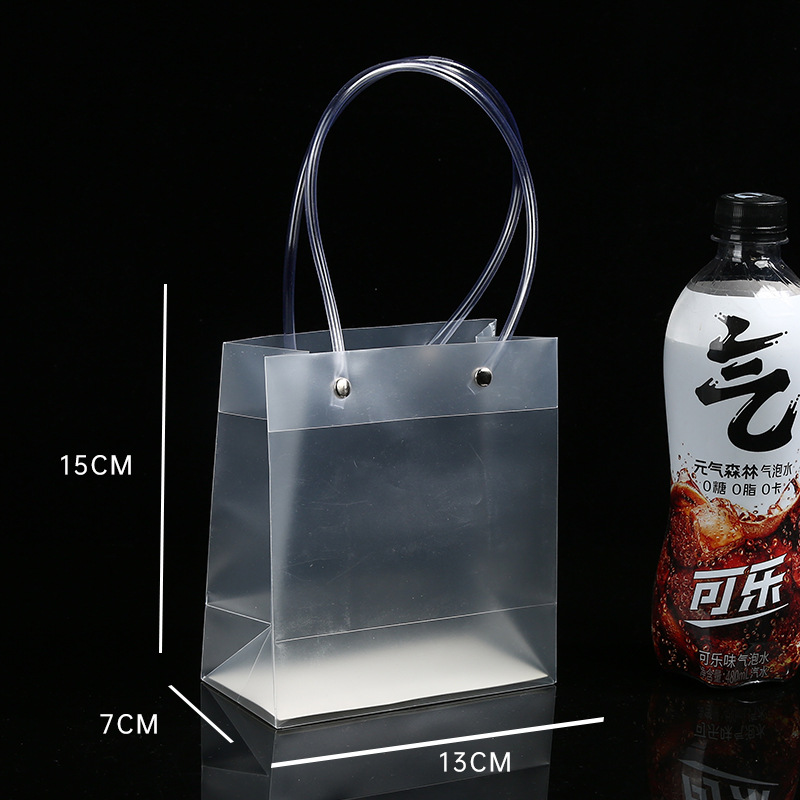 Spot pp bolso de mano transparente bolsa de regalo de plástico de pvc esmerilado bolsa de regalo de mano de boda logotipo personalizado a granel image 8